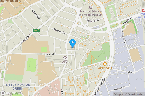 Map location for 53 St. Georges Place, Elizabeth Street, BRADFORD, West Yorkshire, BD5 0SA