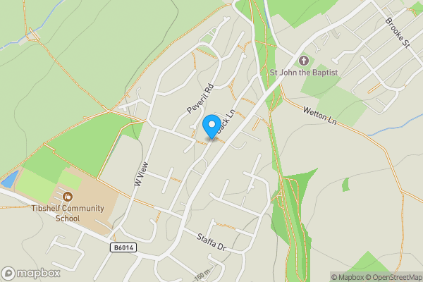 Map location for Former Garage Block, Back Lane, Tibshelf DE55 5LN