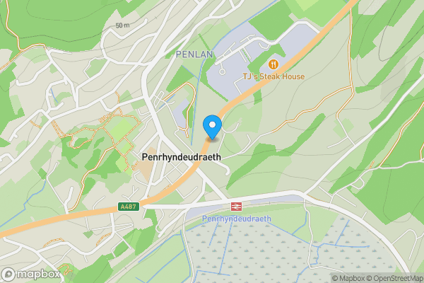 Map location for Griffin Terrace, Penrhyndeudraeth, Gwynedd, LL48 6LR