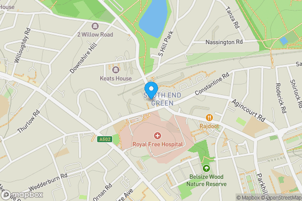 Map location for Flat 5, 3/5 South End Road, Hampstead, London, NW3 2PT