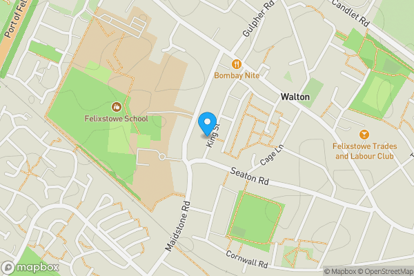 Map location for 101 King Street, Felixstowe, Suffolk, IP11 9DY