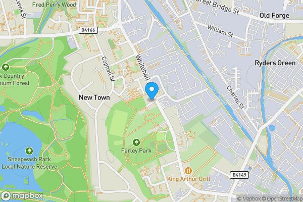 Map location for 102, Whitehall Road,, Tipton,, DY4 7JR