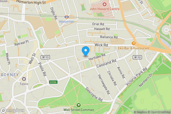 Map location for Flat 11 Granard House, Bradstock Road, Hackney, London, E9 5BN