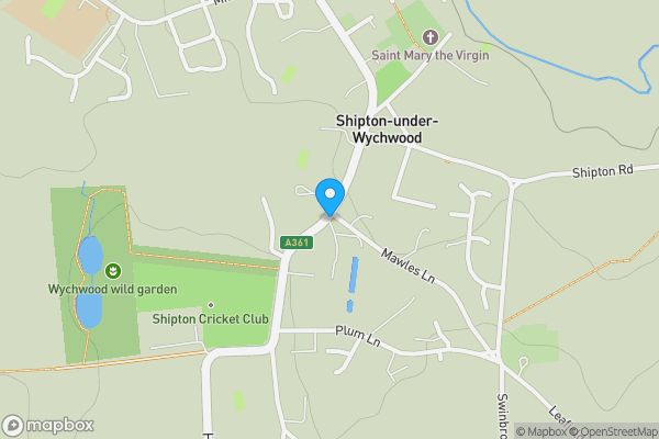 Map location for Flat 4 Shipton Court, High Street, Shipton-under-Wychwood, Chipping Norton, Oxfordshire, OX7 6DG