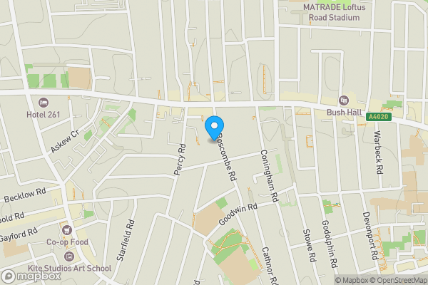 Map location for 16 Boscombe Road, Shepherds Bush, London, W12 9HP