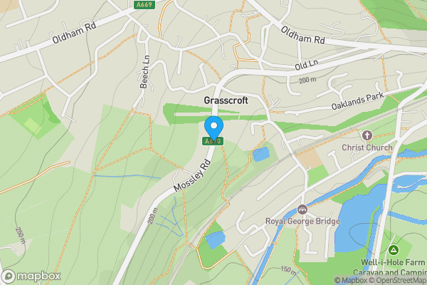 Map location for Land lying to the North of Mossley Road, Grasscroft, Oldham, OL4