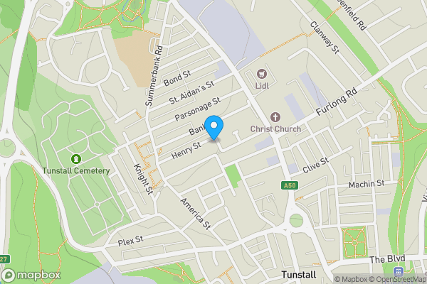 Map location for 65 Henry Street, Stoke-on-trent ST6 5HP