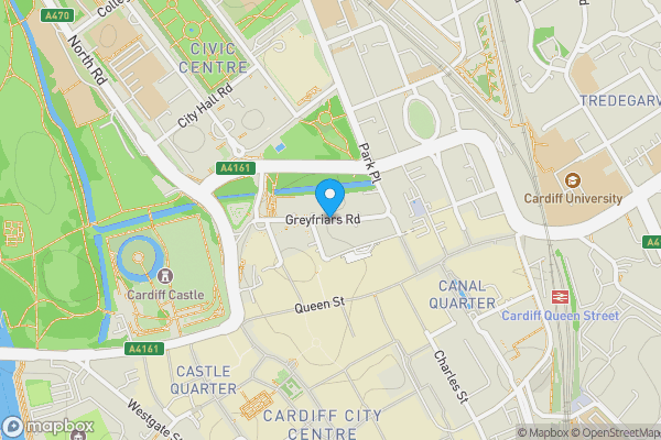 Map location for Greyfriars Road, Cardiff, CF10 3AL