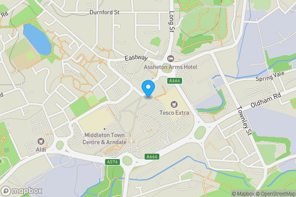 Map location for 2 & 4 Old Hall Street and 33 & 36 Fountain Street, Middleton, Rochdale, M24 1AF