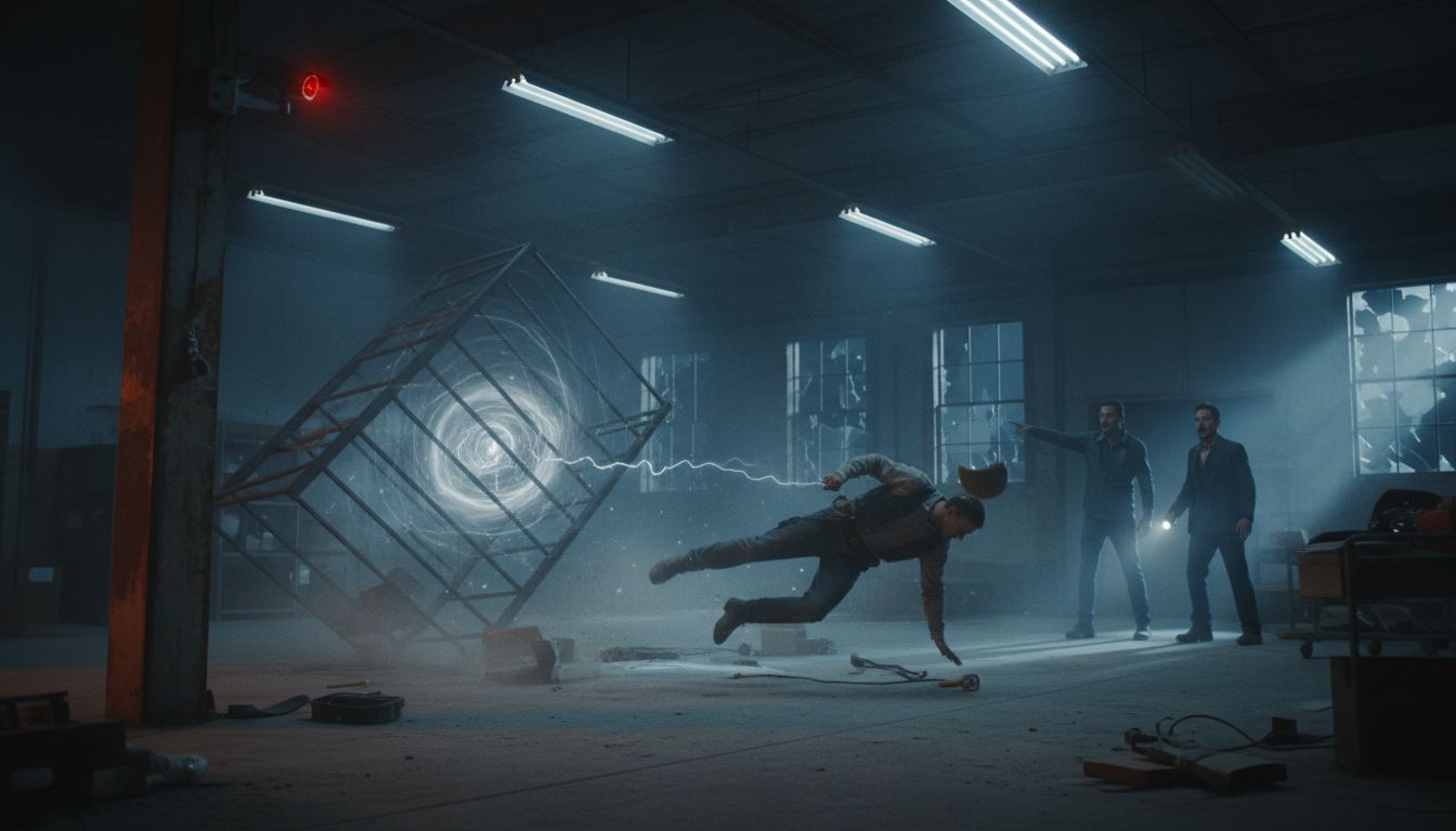 Invisible Force Drags Warehouse Worker Across Floor
