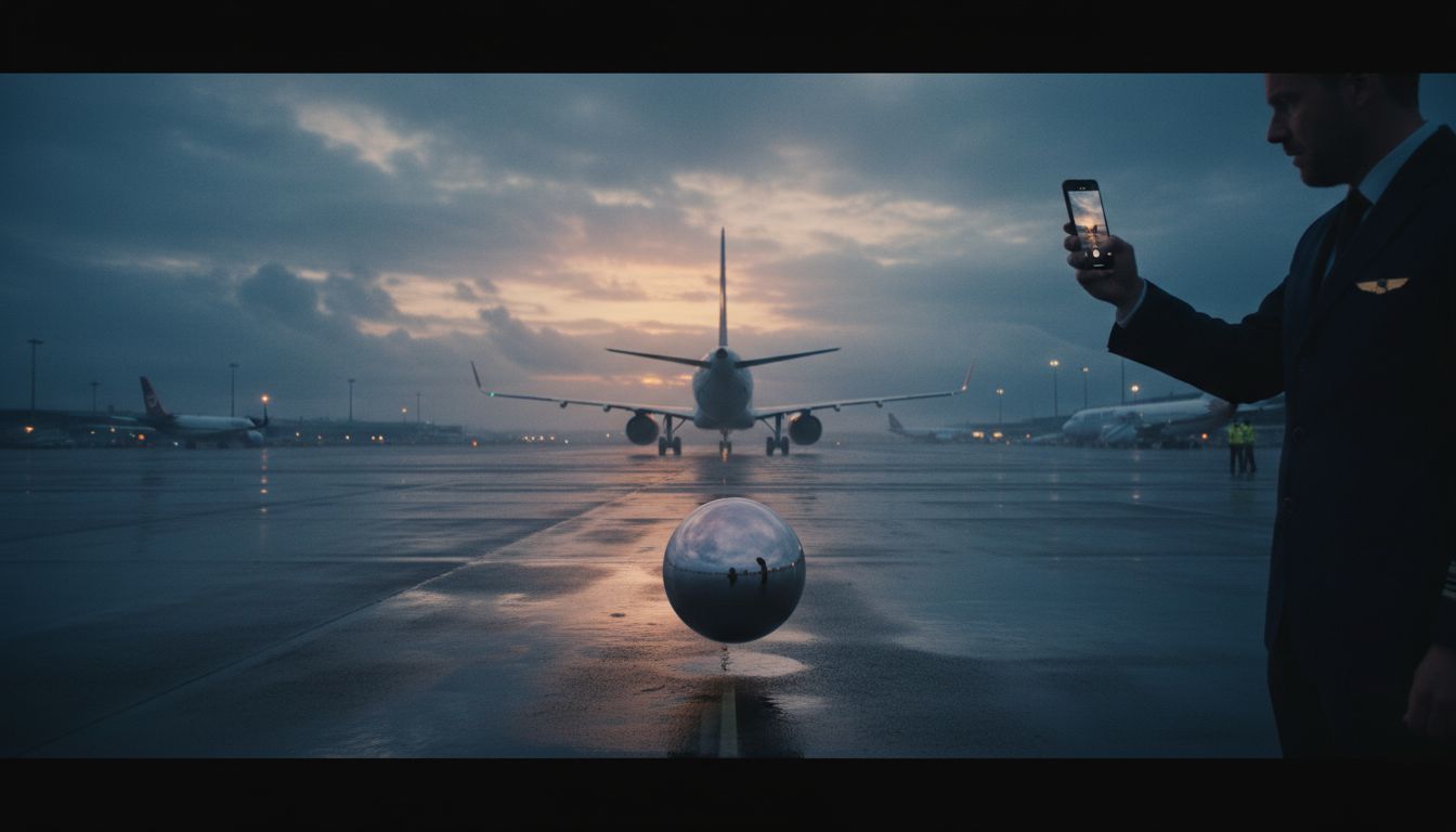 Manchester Airport Metallic Sphere UFO Sighting