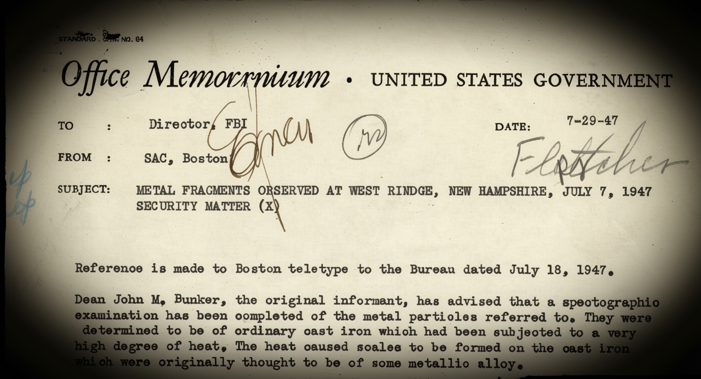 Declassified Pentagon UFO files detail a mysterious 1947 West Rindge incident
