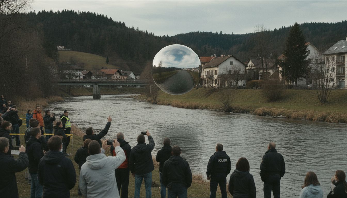 Ball-like object spotted over a river in Slovenia sparks online speculation