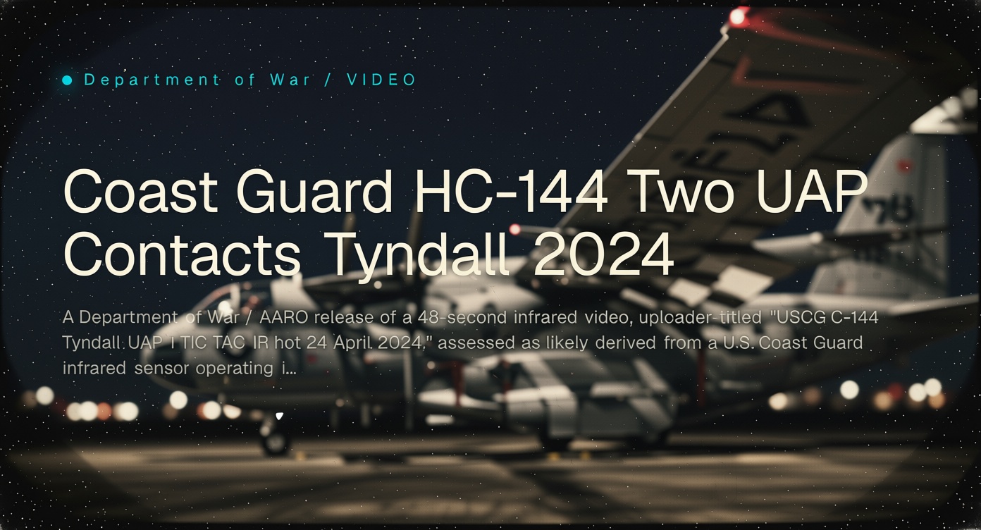 USCG documents 2024 UAP incident near Tyndall with IR footage