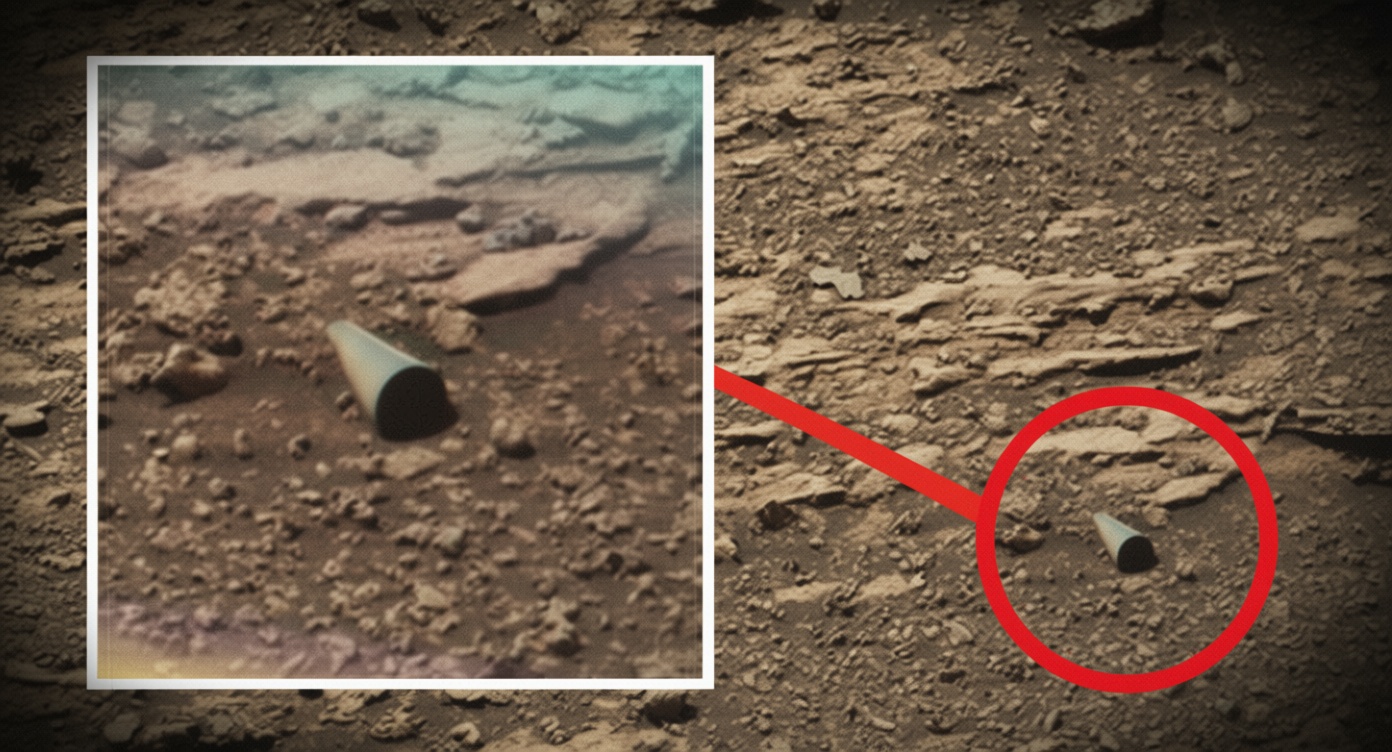 Wheel-like objects seen in a NASA Mars image