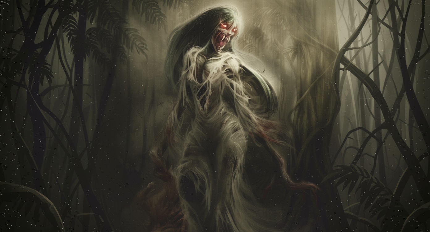 Kuntilanak and Pontianak are vampiric ghosts in Indonesian and Malaysian folklore