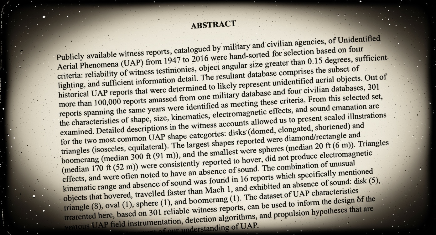 SCU analysis of 301 UAP reports finds 12 equilateral triangle cases