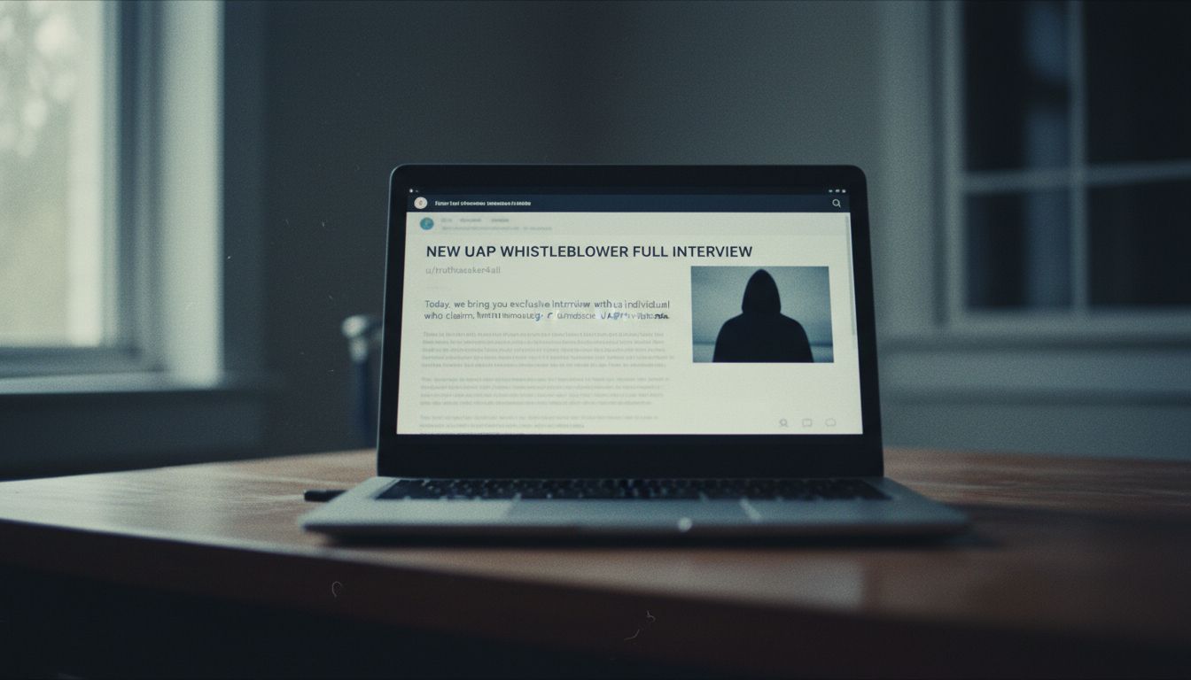 Reddit post shares interview with person described as a UAP whistleblower