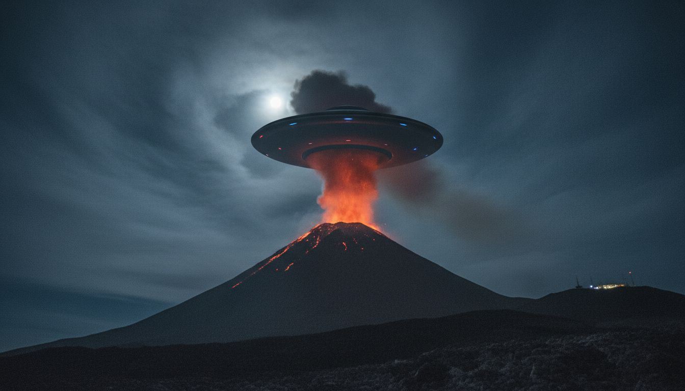 Eerie footage shows 'UFO' flying above active volcano before vanishing - Daily Star