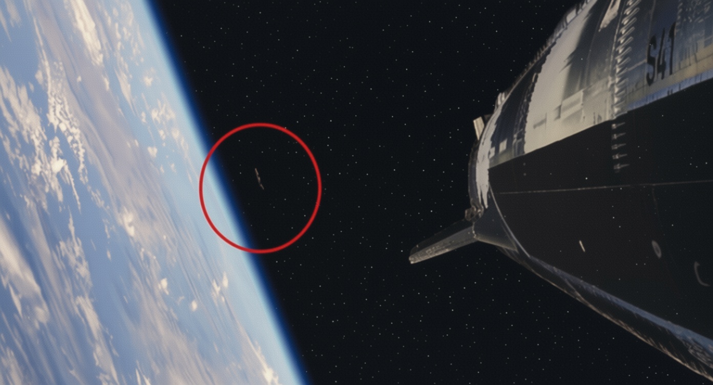 Footage shows unidentified object behind Starship during flight