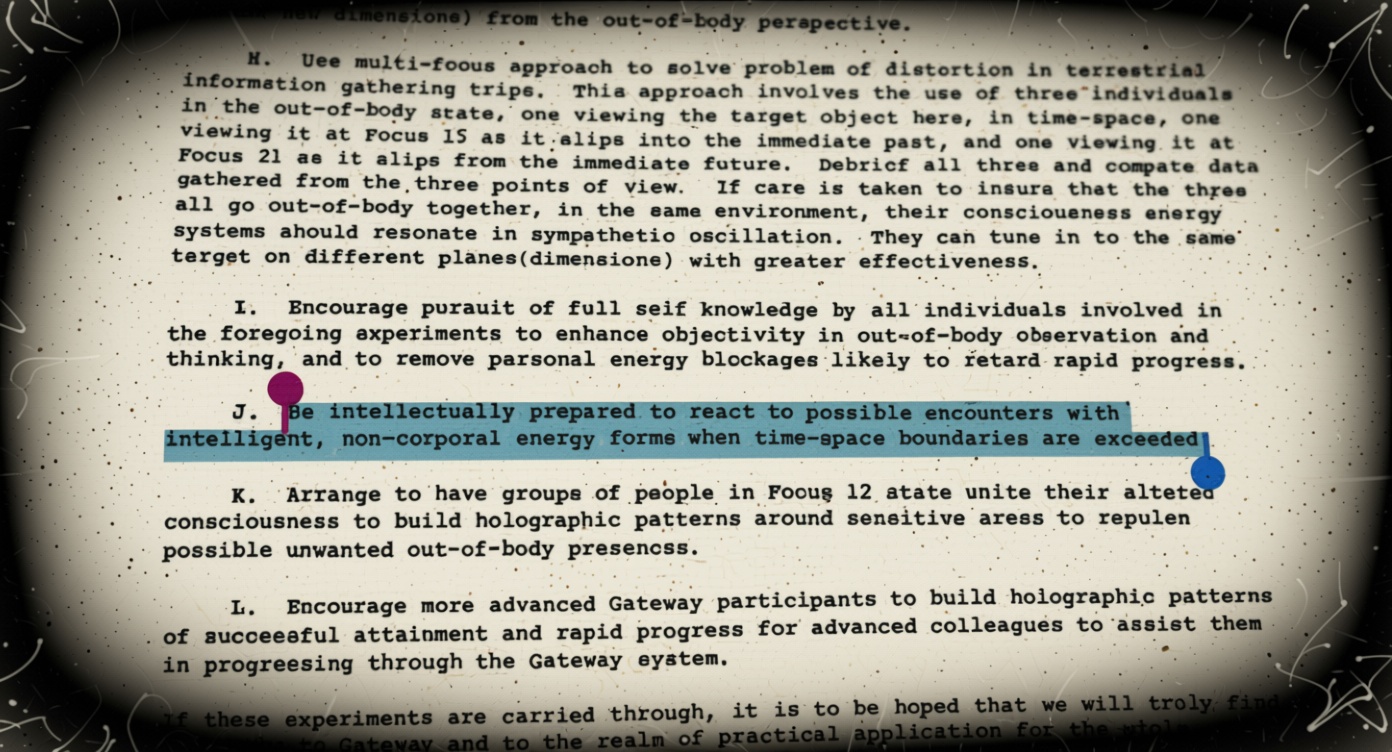 1983 report discussed possible encounters with non-corporeal energy forms