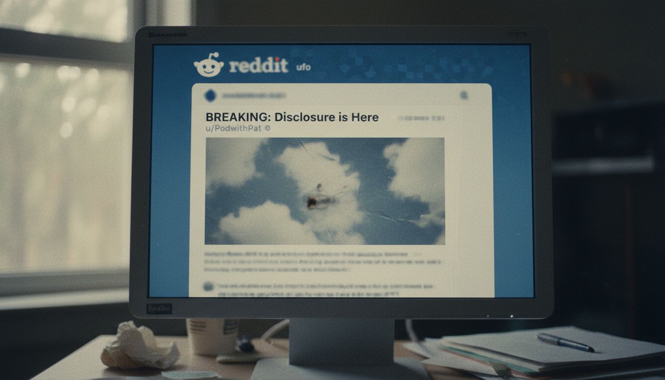 Reddit post titled "Disclosure is Here" includes an attached image