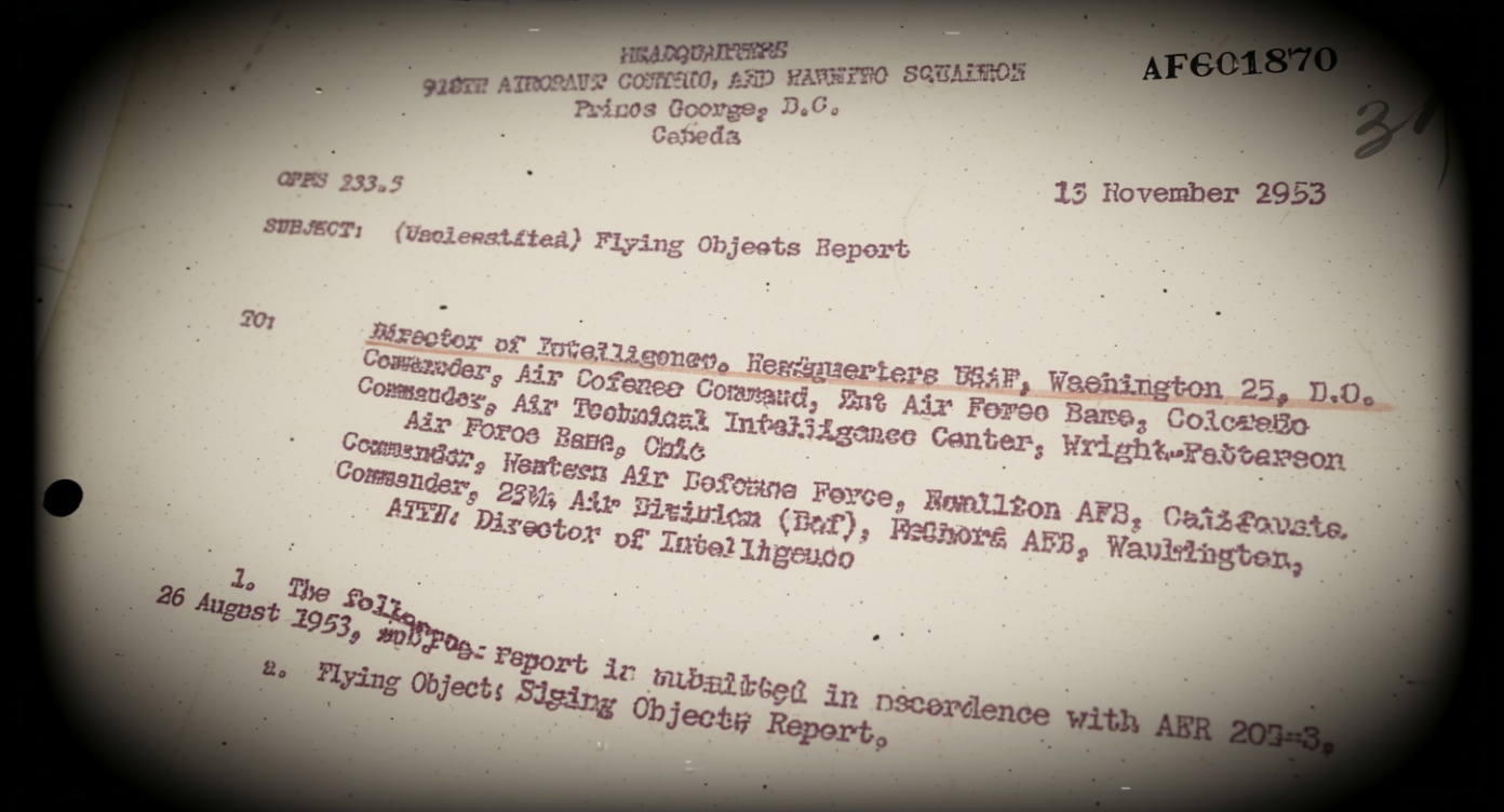 Declassified: Two US Airmen Reported Glowing UFO In Canada In 1953