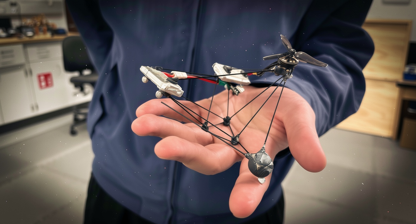 Rapidly spinning drone may appear as a symmetrical UFO-like shape
