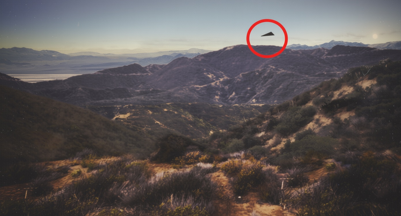 Federal agents observed a triangular UFO described as acoustically silent