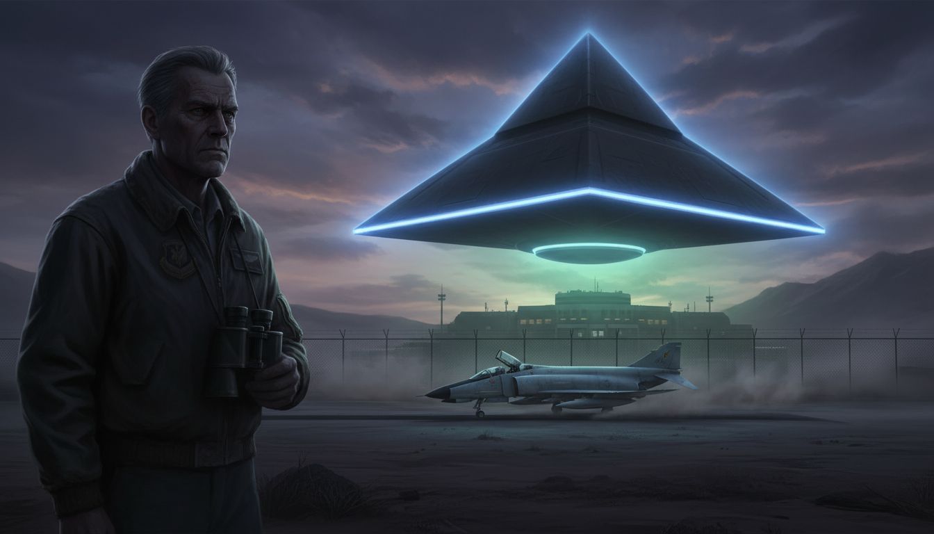 Top fighter pilot breaks 45-year silence to reveal bombshell UFO encounter with '50ft triangular craft' at nuclear base - Daily Mail