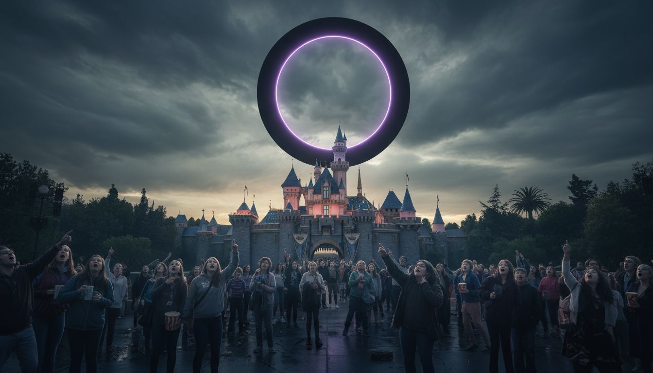 Black ring hovering above Disneyland sparks UFO fears as fans left baffled - The US Sun