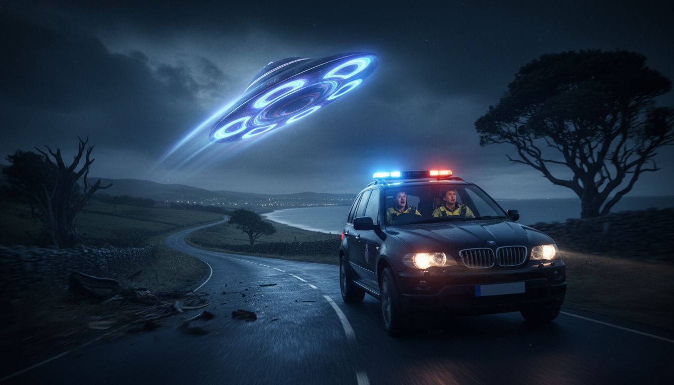 Mystery as cops chase 460mph 'six-ringed UFO' - but reality is more absurd - The Sun