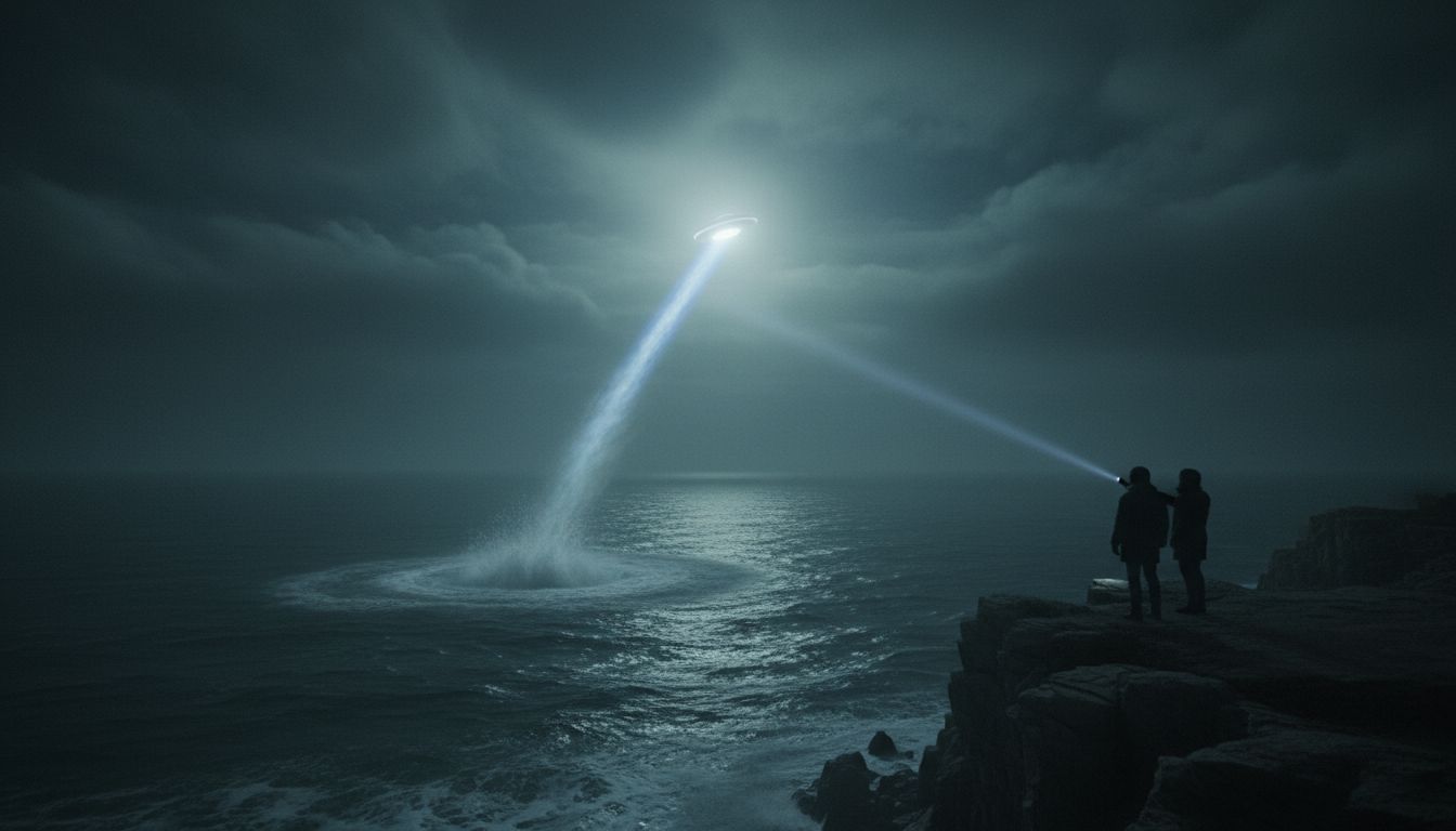Eerie moment UFO spotted rising out of the sea in Suffolk before zipping off - The Mirror