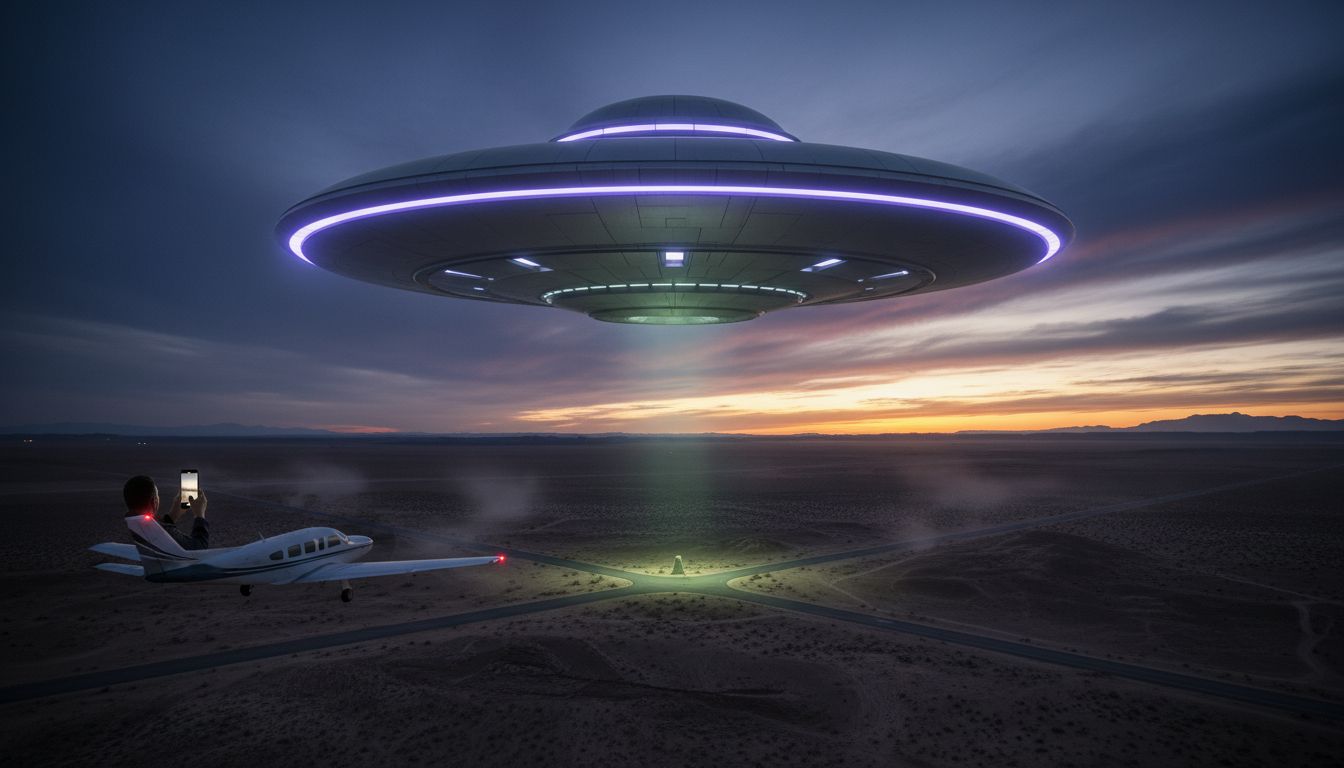 ‘1,000-foot UFO’ near Four Corners landmark allegedly seen in newly released photo taken by commercial pilot - AOL.com