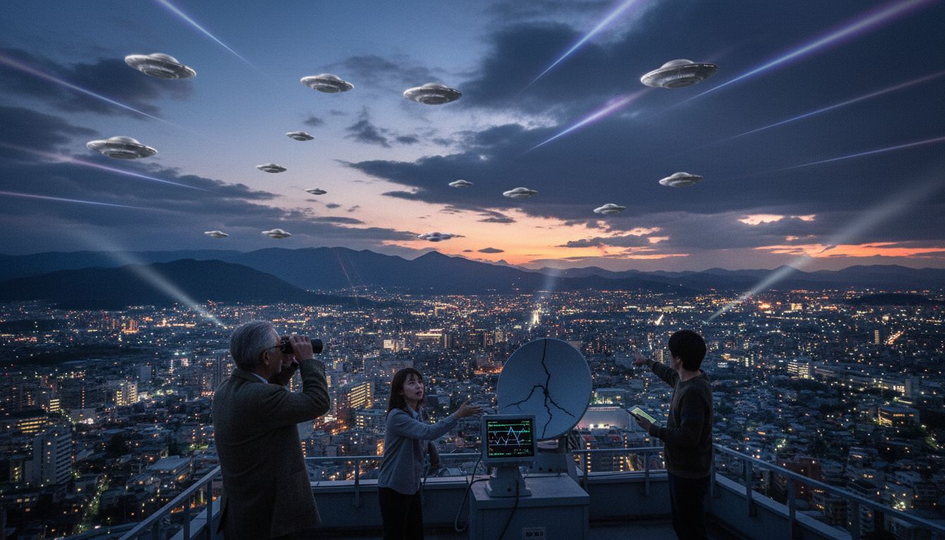 Real or Hoax? Shock as UFO Fleet Caught on Camera Racing Over Japan at 'Impossible' Speed - inkl