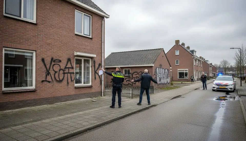 Agenten onderzoeken bekladdingen van woningen van voorstanders van een azc in Engelen