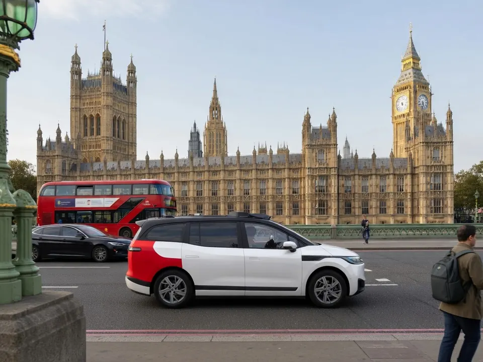 Verkeer voor het Britse parlement in Londen