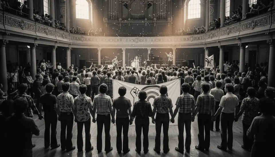 Publiek tijdens benefietavond Miami Nightmare in het Concertgebouw in Amsterdam in 1977