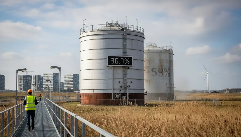 Gasopslag in Nederland, die voor 36,7 procent gevuld is