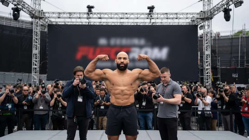 Voormalig judoka Roy Meyer poseert tijdens een MMA-evenement