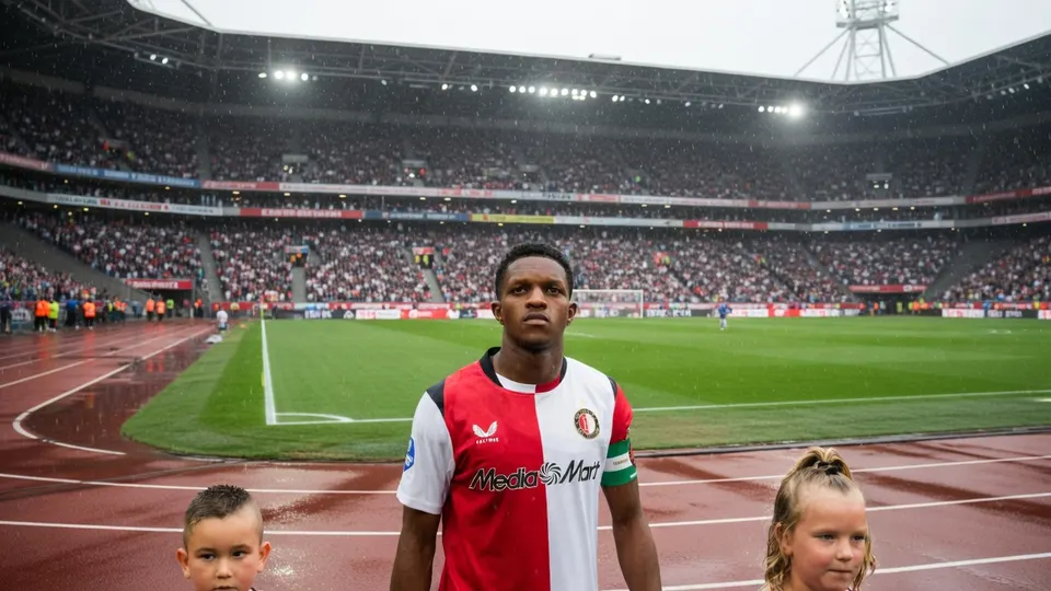 Givairo Read van Feyenoord op het veld in De Kuip