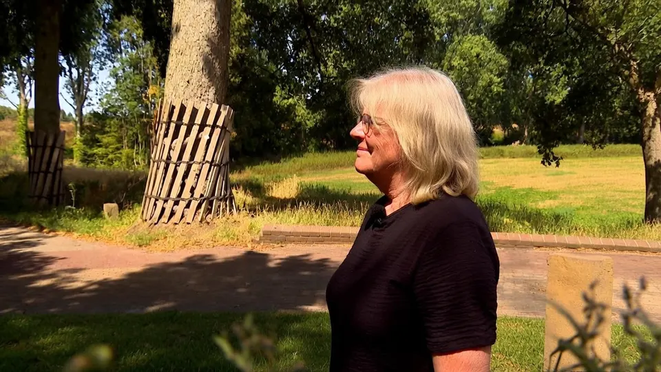 Voorzitter Olga Rikken van de stichting voert actie voor behoud van een eeuwenoude esdoorn in Ravenstein
