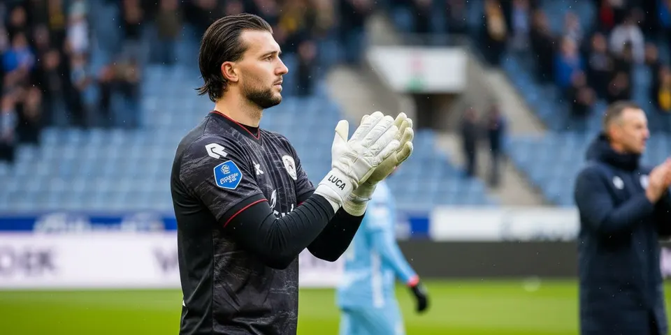 Joël Drommel als doelman van PSV