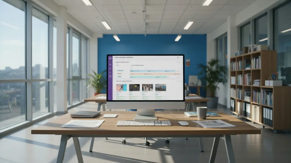 Computerscherm met software van Airtable op een kantoorwerkplek