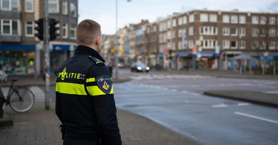 Politie op straat in Apeldoorn na de aanhouding van een man op verdenking van bedreiging en wapenbezit