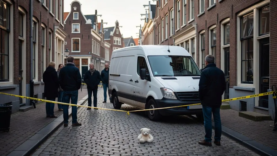 De Voorstraat in Dordrecht is afgezet na een dodelijke aanrijding met een bestelbus