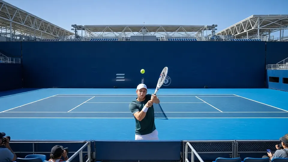 Tallon Griekspoor op de tennisbaan in Montreal