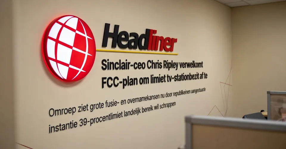 Een Headliner-illustratie over het FCC-plan om de limiet op tv-zenderbezit af te schaffen