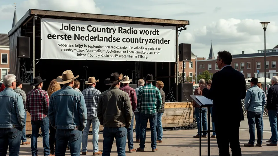 Publiek verzamelt zich bij de aankondiging van Jolene Country Radio, de eerste Nederlandse countryzender