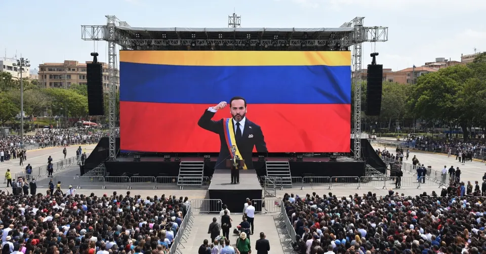 Abelardo de la Espriella spreekt tijdens zijn beëdiging als president van Colombia in Cali